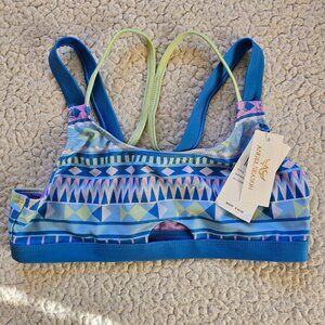 Angel Season Girls Multicolor Geometric Print Swim Top 11-12 Years